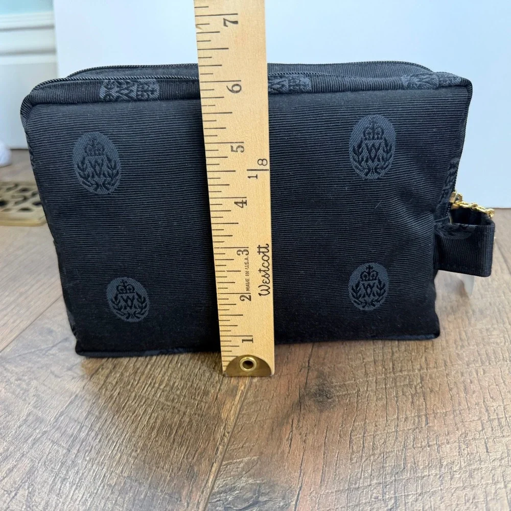 Adrienne‎ Vittadini Cosmetic Bag Set of 2 Womens Black Crest